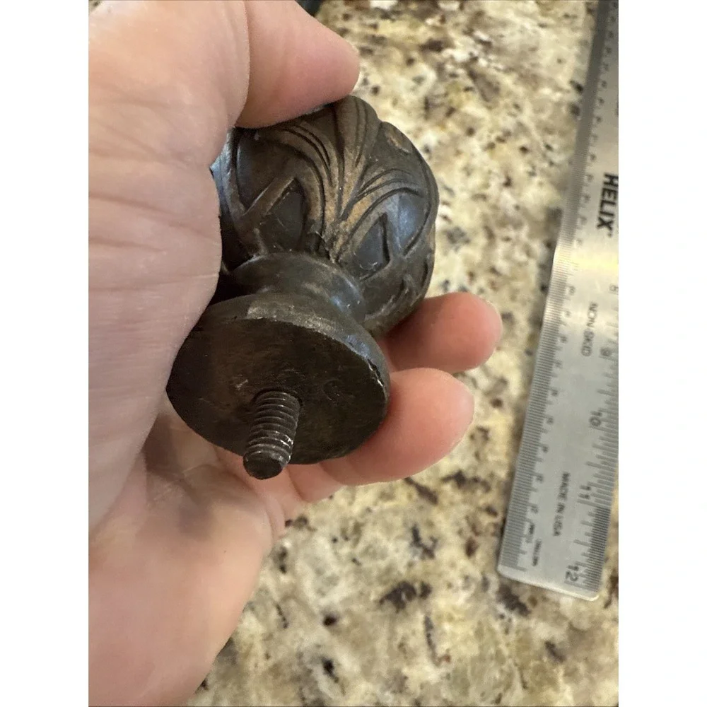 Set Of 4 Curtain ROD FINIALS, BRONZE FINISH THREAD‎ GOOD CONDITION Cabinet Knobs